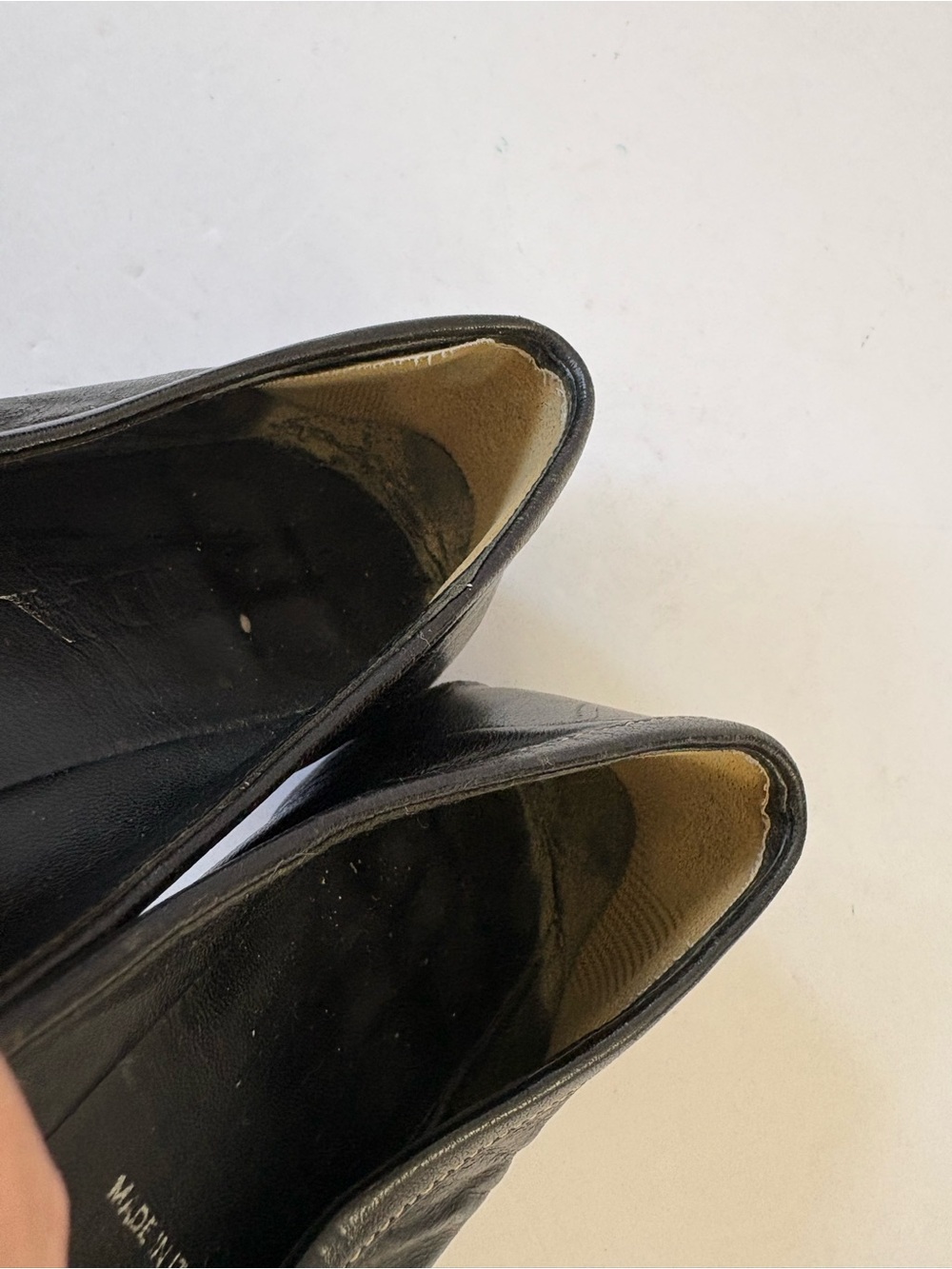 Authentic Prada Black Leather Loafers Flats Logo 36.5 Career Academia Preppy - Picture 9 of 10